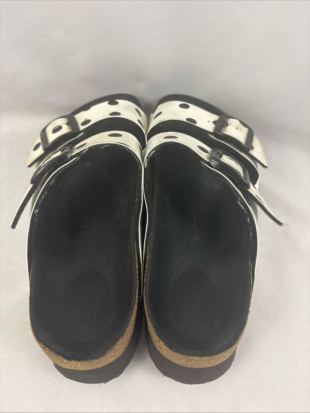 Papillio Arizona Platform Polka Dot Pattern Sandals 41 10-10.5US Black White - Picture 5 of 10
